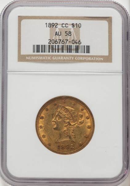 1892-CC $10 58 NGC