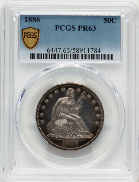 1886 50C PCGS Secure 63 PCGS
