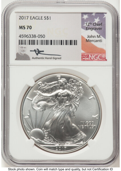 2017 Silver Eagle John Mercanti 70 NGC