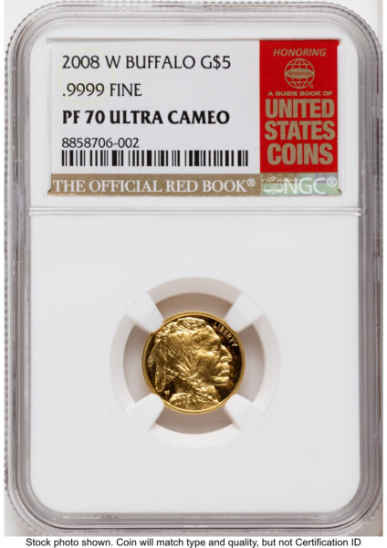 2008-W Proof Gold Buffalo 1/10 oz Red Book 70 NGC