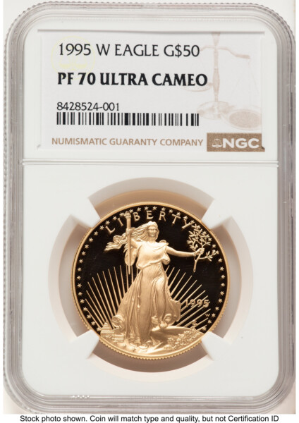 1995-W Proof Gold Eagle 1 oz Brown Label 70 NGC