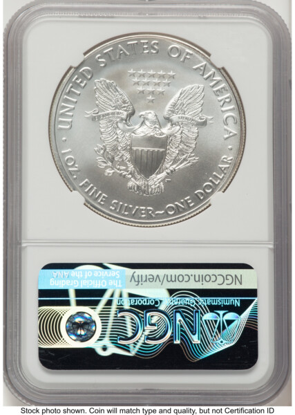 2021-(P) Silver Eagle Type 1 Emergency Production FR John Mercanti Reagan Bust Art 70 NGC