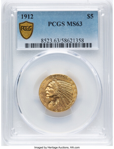 1912 $5 PCGS Secure 63 PCGS