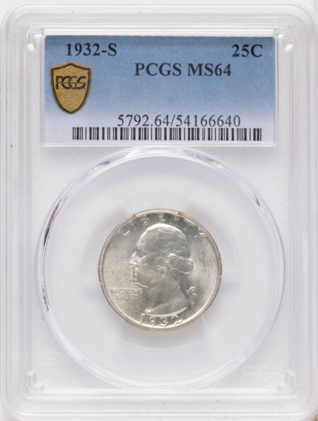 1932-S 25C PCGS Secure 64 PCGS