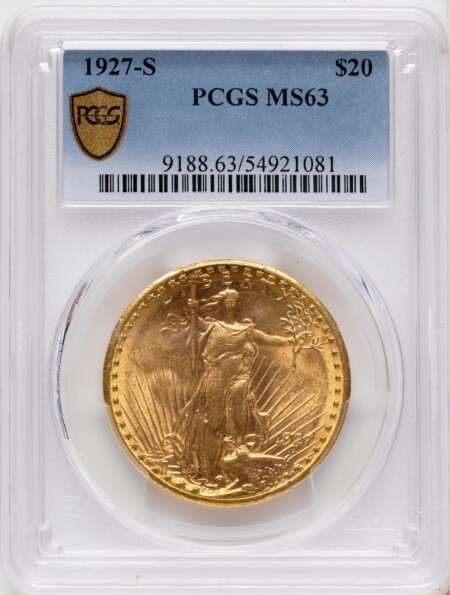 1927-S $20 PCGS Secure 63 PCGS