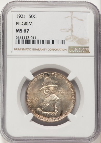 1921 50C Pilgrim, MS 67 NGC