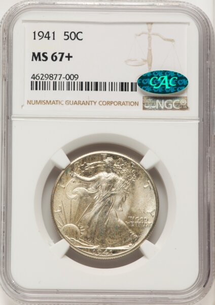 1941 50C CAC NGC Plus 67 NGC