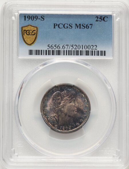 1909-S 25C PCGS Secure 67 PCGS