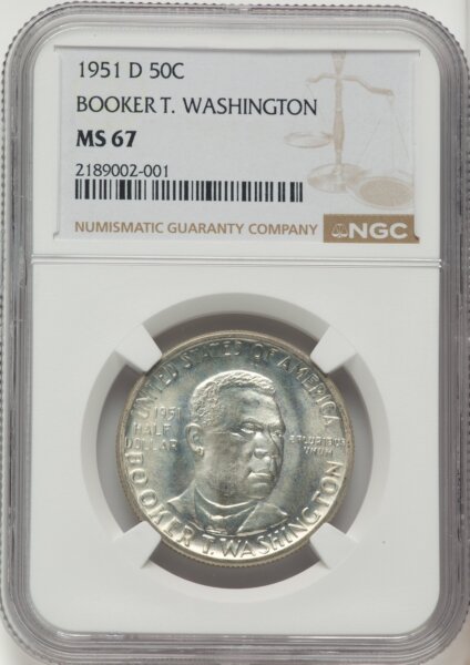 1951-D 50C Booker T. Washington, MS 67 NGC