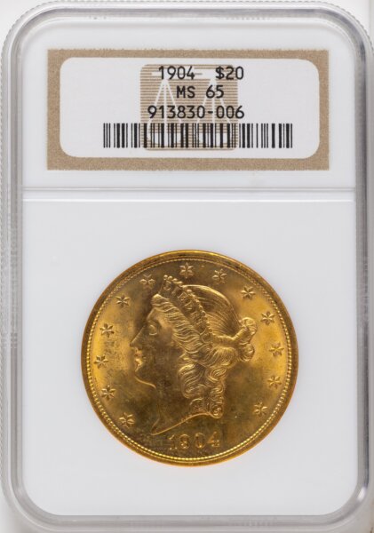 1904 $20 Liberty 65 NGC