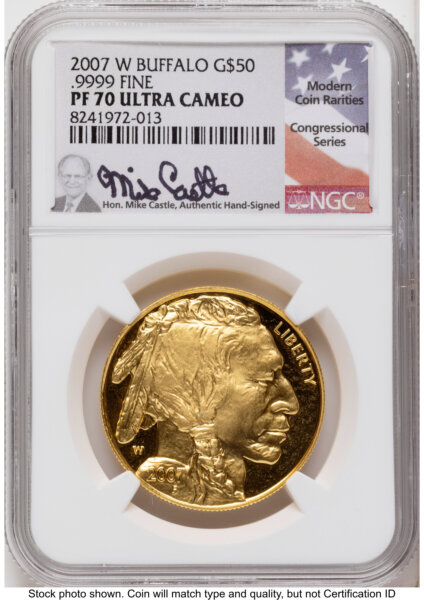 2007-W Proof Gold Buffalo 1 oz Mike Castle 70 NGC