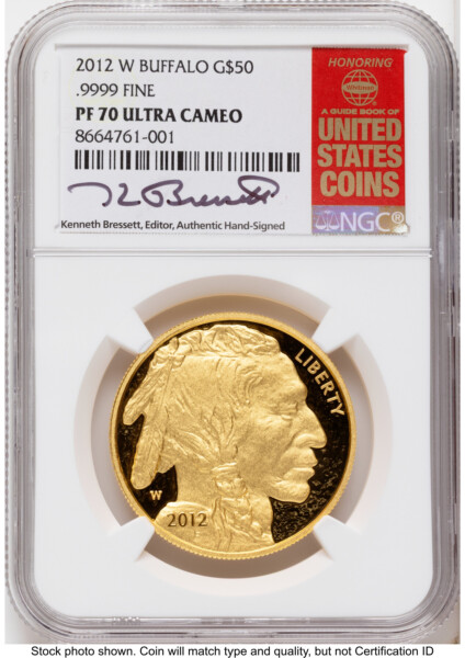 2012-W Proof Gold Buffalo 1 oz 1.00 oz Kenneth Bressett Red Book 70 NGC