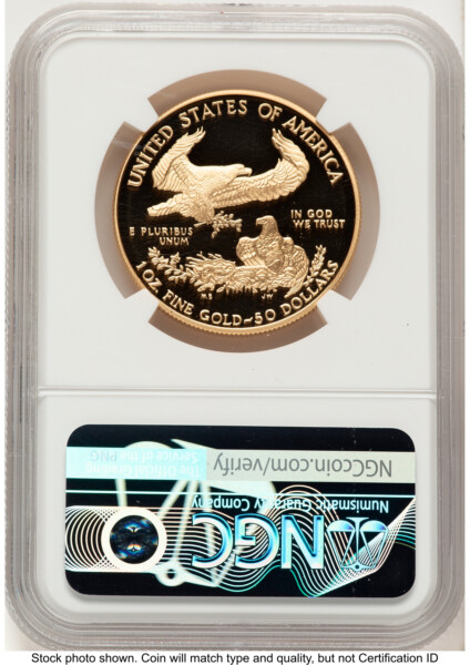1995-W Proof Gold Eagle 1 oz Brown Label 70 NGC