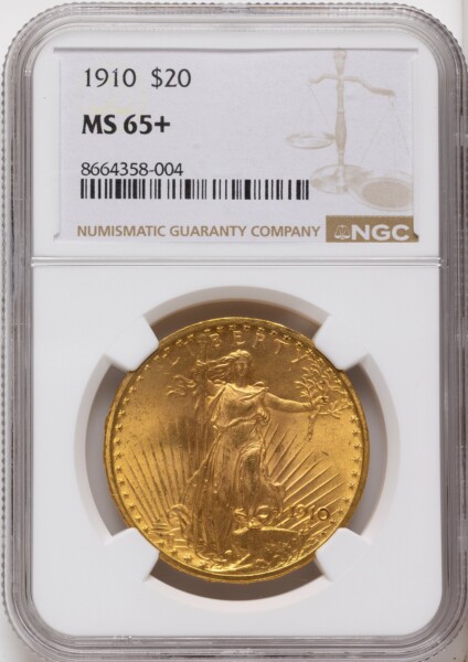 1910 $20 NGC Plus 65 NGC