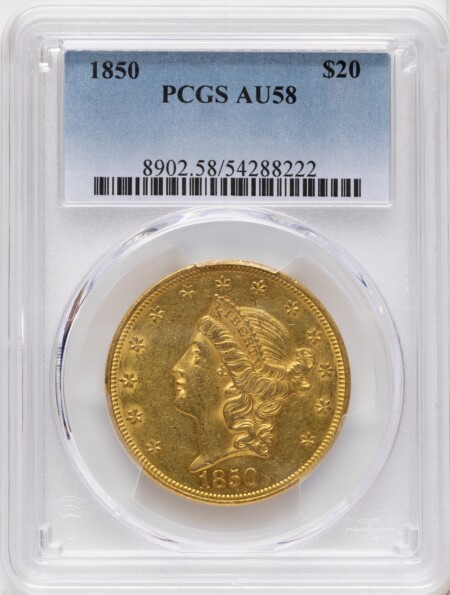 1850 $20 58 PCGS