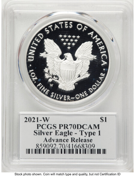 2021-W TY1 Proof Silver Eagle 1 oz AR Clifton Truman Daniel 70 PCGS