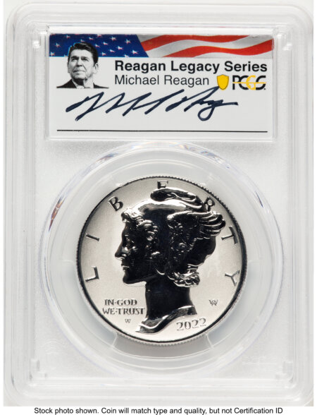 2022-W Palladium Eagle 1 oz, REV PR AR Reagan Legacy Series Michael Reagan Picture 70 PCGS