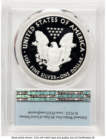 2020-W Proof Silver Eagle V75 Privy 1 oz FS Flag 70 PCGS