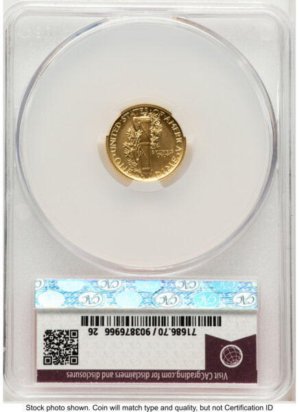 2026 2 Coin Best of the Mint 1916 Mercury Dime Gold 1/10 oz and Silver 1 oz Medal Set First Day of Delivery Red Book 70 CACG