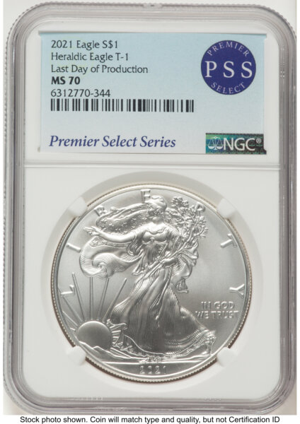 2021 Silver Eagle Type 1 Premier Select Series Last Day of Production 70 NGC