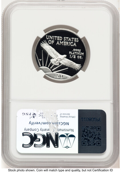 1997-W Proof Platinum Eagle 1/2 oz Brown Label 70 NGC