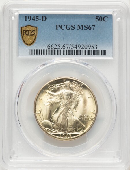 1945-D 50C PCGS Secure 67 PCGS
