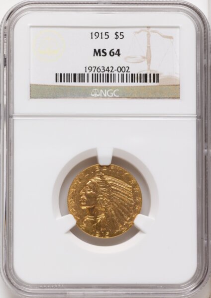 1915 $5 64 NGC