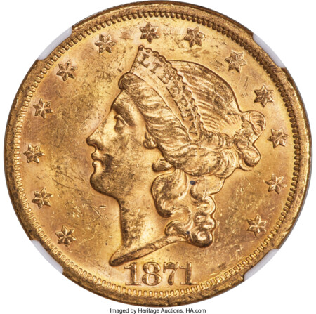 1871-S $20 62 NGC