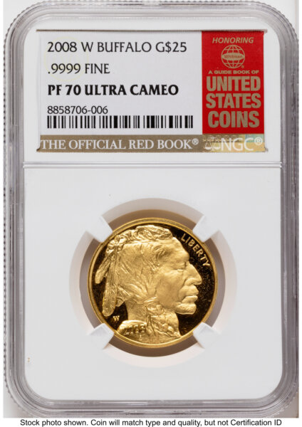 2008-W Proof Gold Buffalo 1/2 oz Red Book 70 NGC