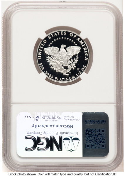 2005-W Proof Platinum Eagle 1/2 oz Brown Label 70 NGC