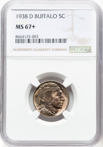 1938-D 5C Buffalo, MS NGC Plus 67 NGC