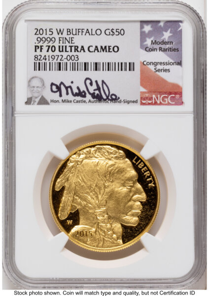 2015-W Proof Gold Buffalo 1 oz Mike Castle 70 NGC
