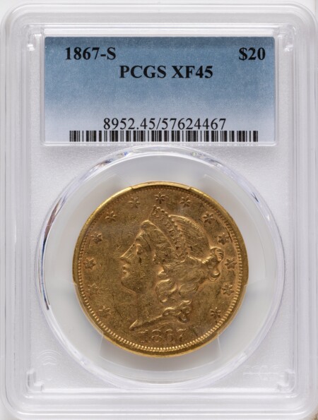 1867-S $20 45 PCGS