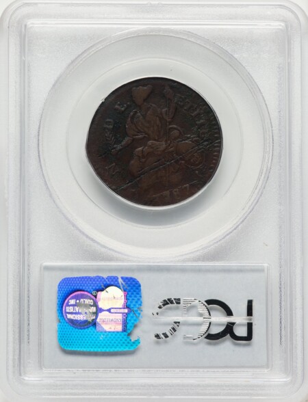1787/1877 Connecticut Copper, Mailed Bust Left, MS, BN 35 PCGS