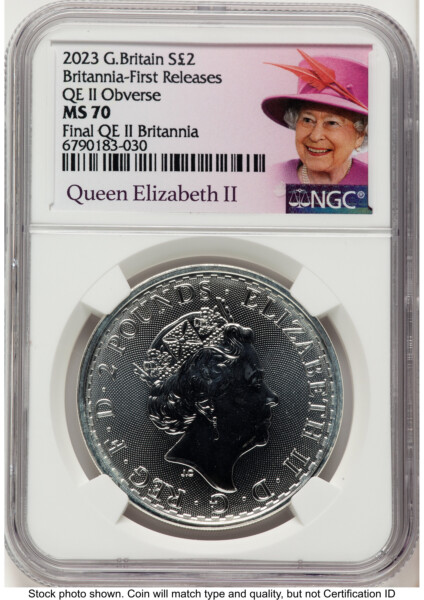 2023 Silver Britannia Queen 1 oz FR Queen Elizabeth II 70 NGC