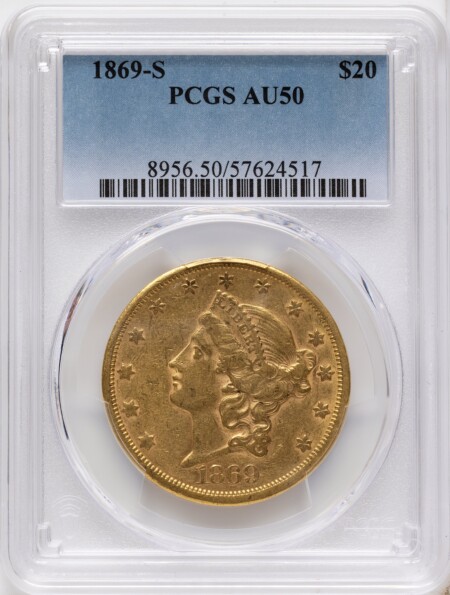 1869-S $20 50 PCGS
