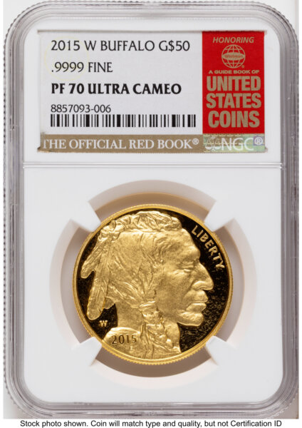 2015-W Proof Gold Buffalo 1 oz Red Book 70 NGC