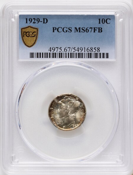 1929-D 10C, FB PCGS Secure 67 PCGS