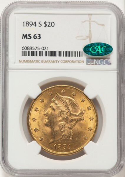 1894-S $20 CAC 63 NGC