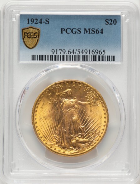1924-S $20 PCGS Secure 64 PCGS