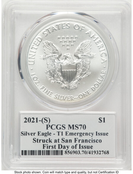2021-(S) Silver Eagle Type 1 Emergency Production FDI Thomas Cleveland Americana 70 PCGS