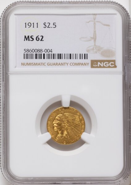 1911 $2 1/2 62 NGC