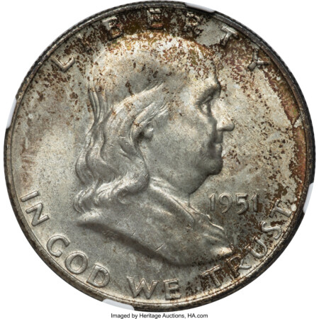 1951-D 50C, FL 67 NGC