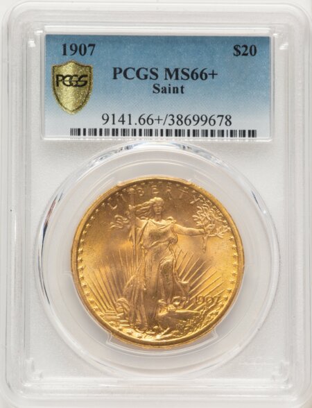 1907 $20 Saint, MS PCGS Secure PCGS Plus 66 PCGS