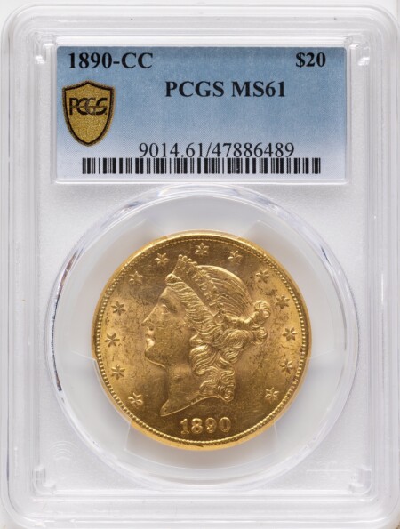 1890-CC $20 PCGS Secure 61 PCGS