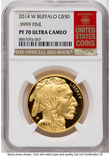 2014-W Proof Gold Buffalo 1 oz Red Book 70 NGC