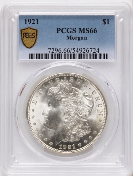 1921 S$1 Morgan, MS PCGS Secure 66 PCGS
