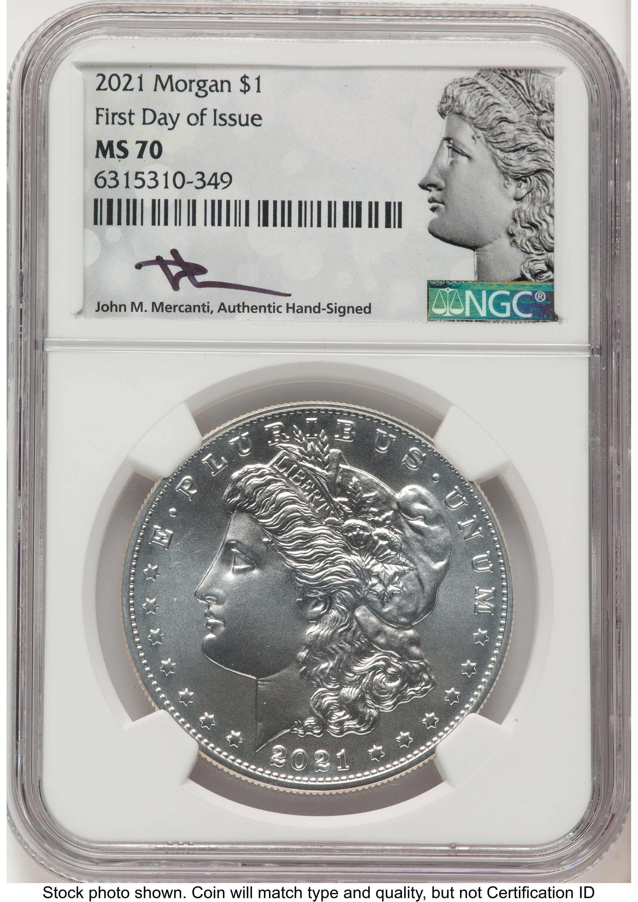 2021 S$1 6 Coin Morgan &amp;amp; Peace Dollar Set, MS FDI John Mercanti Morgan/Peace Label 70 NGC