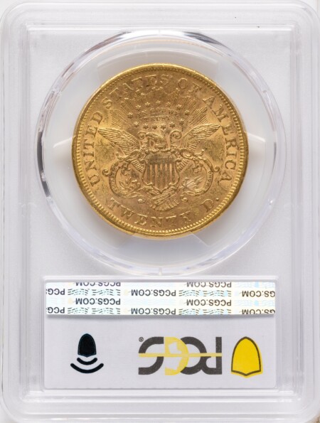 1866-S $20 MOTTO 50 PCGS