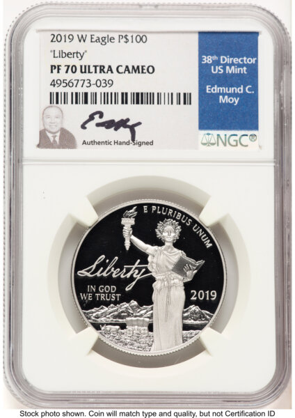 2019-W Proof Platinum Eagle 1 oz Ed Moy 70 NGC